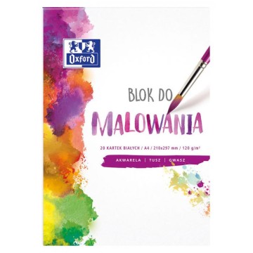 Blok do malowania biały A4/20 OXFORD 120g