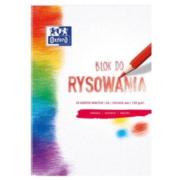 Blok rysunkowy biały A3/20 OXFORD 120g