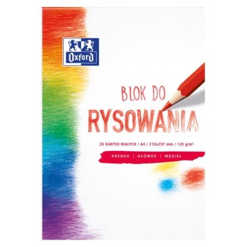 Blok rysunkowy biały A4/20 OXFORD 120g