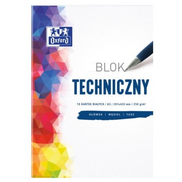 Blok techniczny biały A3/10 OXFORD 250g