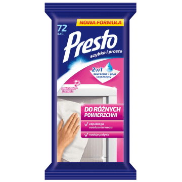 Chusteczki uniwersalne PRESTO zapachowe 72szt