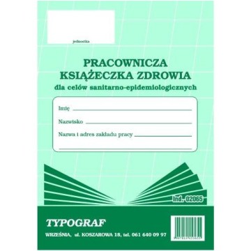 Druk- Książeczka zdrowia TYPOGRAF