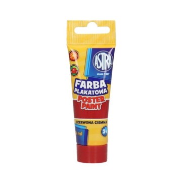 Farba plakatowa ASTRA w tubie 30ml czerwona ciemna