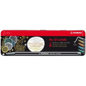 Flamastry STABILO PEN 68 METALLIC [6] pud.metal