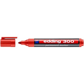 Marker permanentny EDDING 300 okrągły czerwony