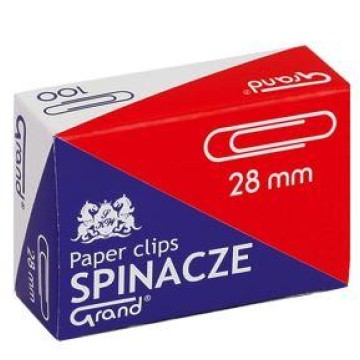 Spinacze okrągłe 28mm GRAND [100] srebrne