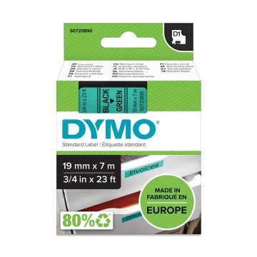 Taśma DYMO D1 - 19 mm x 7 m, czarny / zielony