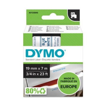 Taśma DYMO D1 - 19 mm x 7 m, niebieski / biały