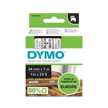 Taśma DYMO D1 - 24 mm x 7 m, biały / czarny