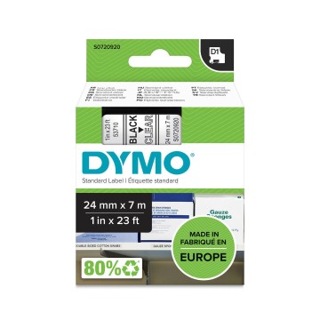 Taśma DYMO D1 - 24 mm x 7 m czarny / przezroczysty